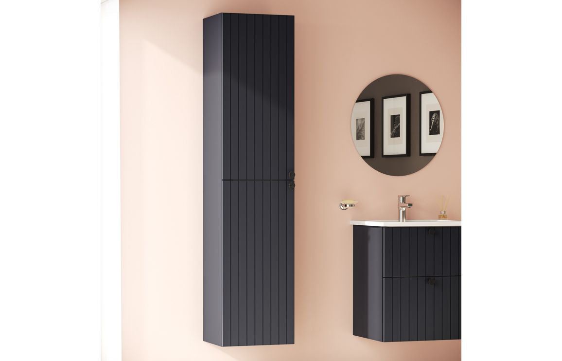 VitrA Root Groove 40cm 2 Door Tall Unit (LH Hinge) - Matt White, Matt Fjord Green, Matt Grey, Matt Dark Blue, Matt Graphite, Matt Light Grey,  Matt Retro Green