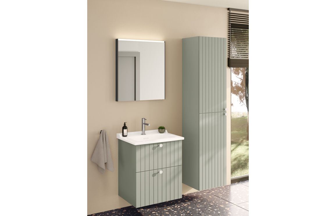 VitrA Root Groove 40cm 2 Door Tall Unit (LH Hinge) - Matt White, Matt Fjord Green, Matt Grey, Matt Dark Blue, Matt Graphite, Matt Light Grey,  Matt Retro Green