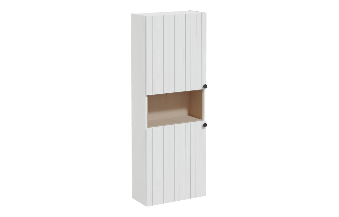 VitrA Root Groove 55cm 2 Door Semi-Tall Unit (LH Hinge) - Matt White, Matt Fjord Green, Matt Grey, Matt Dark Blue, Matt Graphite, Matt Light Grey,  Matt Retro Green