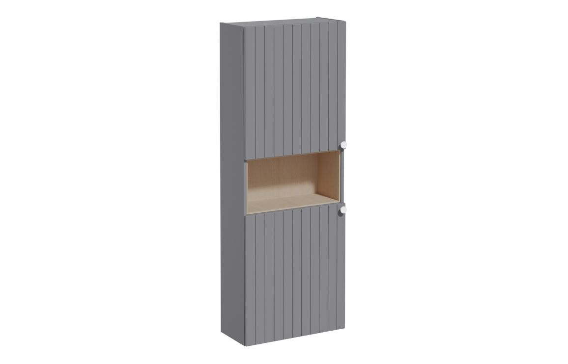 VitrA Root Groove 55cm 2 Door Semi-Tall Unit (LH Hinge) - Matt White, Matt Fjord Green, Matt Grey, Matt Dark Blue, Matt Graphite, Matt Light Grey,  Matt Retro Green