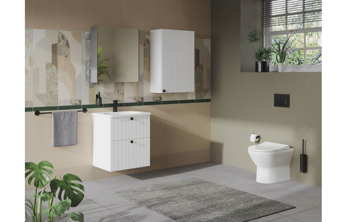 VitrA Root Groove 60cm 1 Door Upper/Wall Unit - Matt White, Matt Fjord Green, Matt Grey, Matt Dark Blue, Matt Graphite, Matt Light Grey,  Matt Retro Green