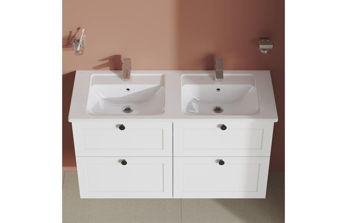 VitrA Integra 1200x470mm 2TH Vanity Basin w/Overflow - White