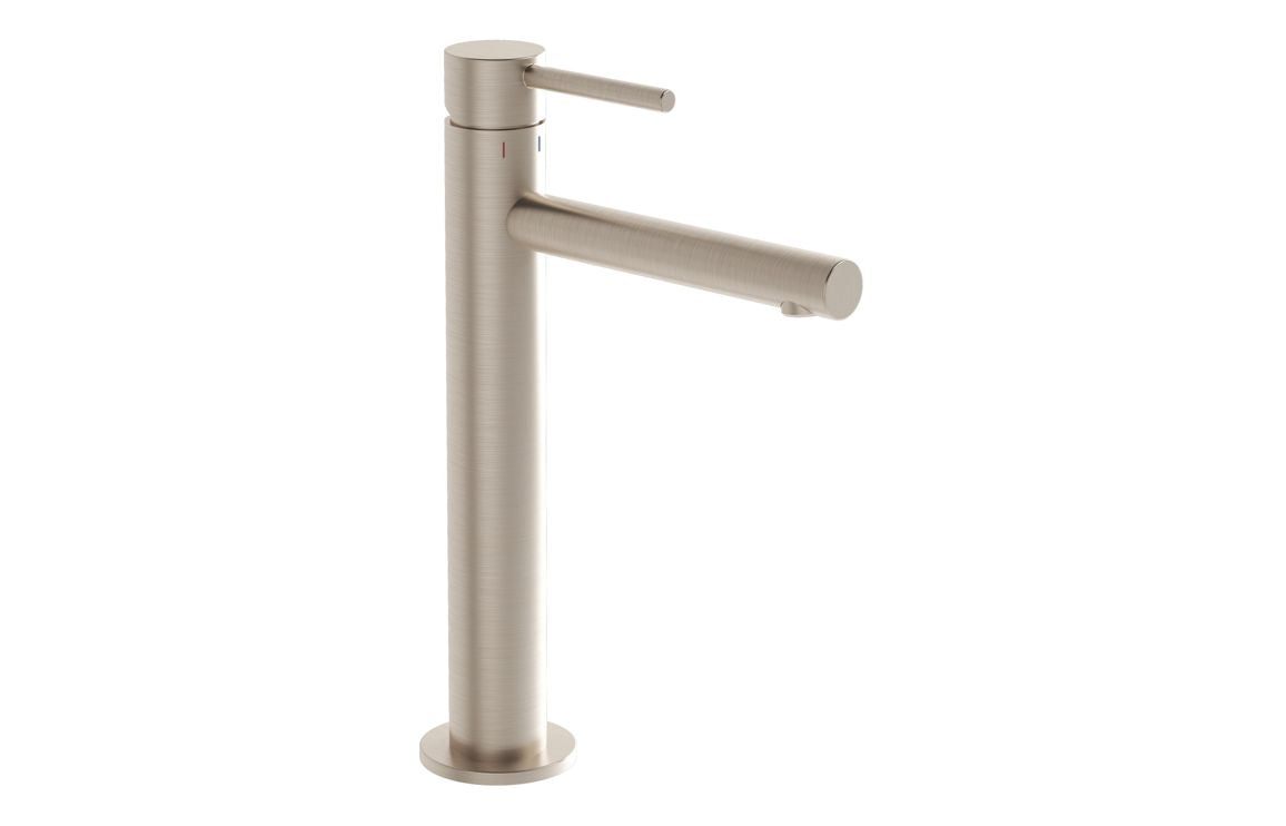 VitrA Origin Tall Basin Mixer: Brushed Nickel, Chrome, Matt Black, Soft Copper