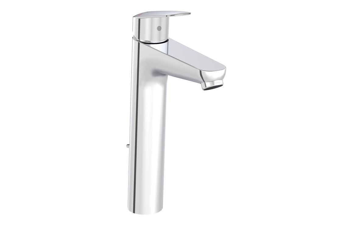 VitrA Flow Round Tall Basin Mixer w/Waste Lever - Chrome