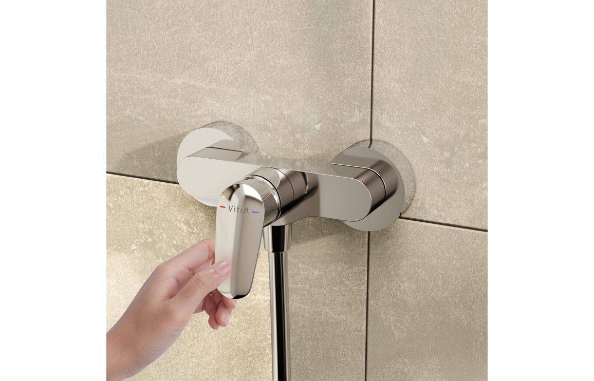 VitrA Flow Round Wall Mounted Shower Mixer - Chrome