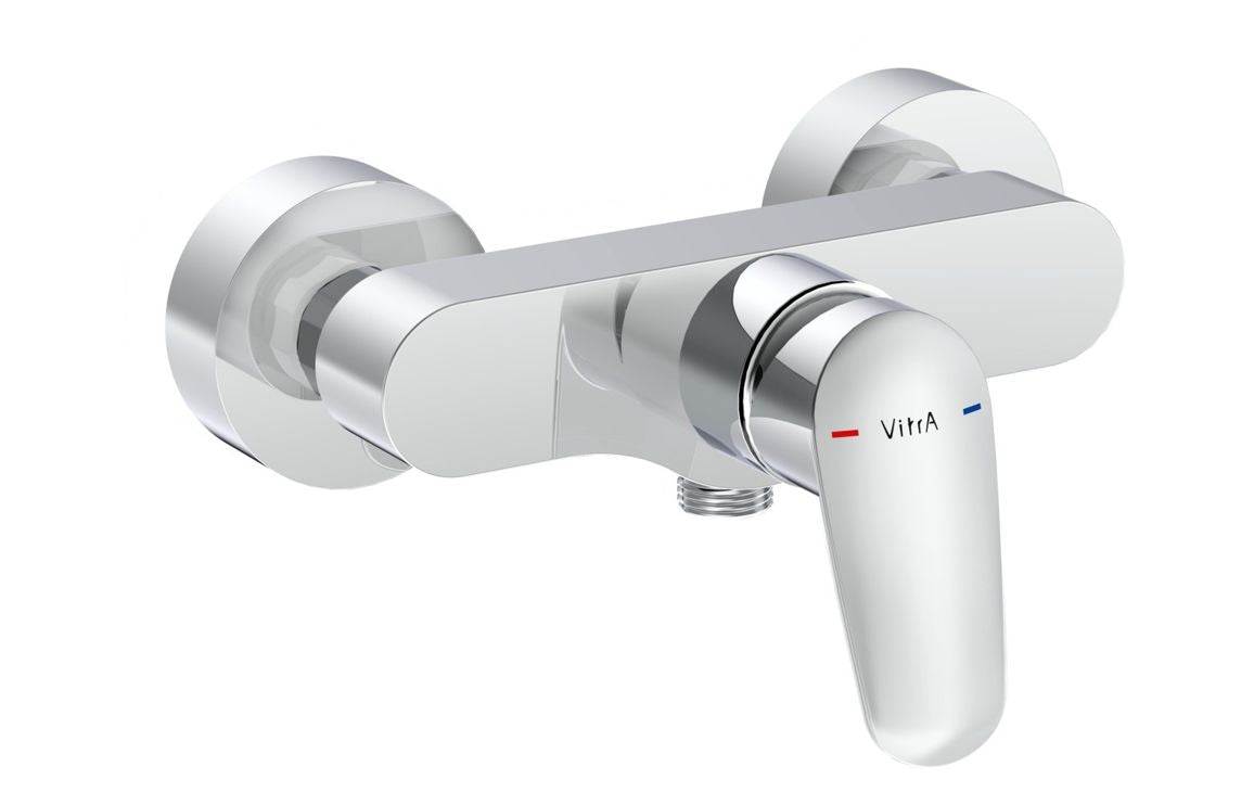 VitrA Flow Round Wall Mounted Shower Mixer - Chrome