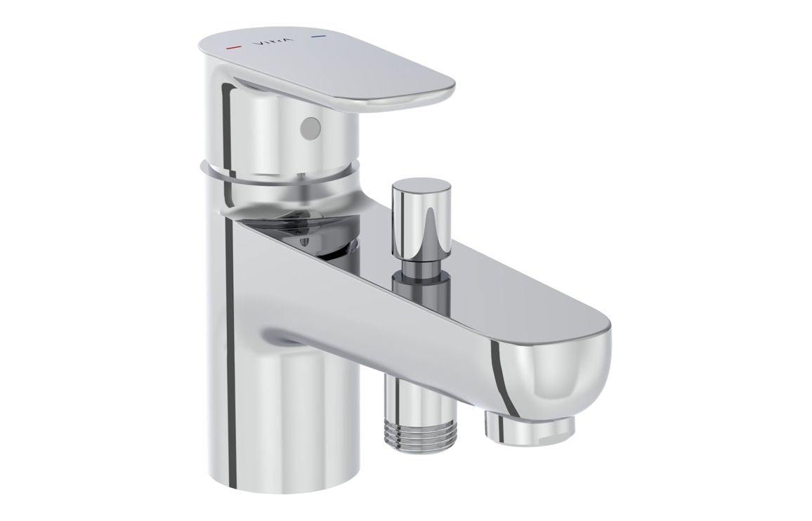 VitrA Flow Soft Monohole Bath/Shower Mixer Chrome or Matt Black