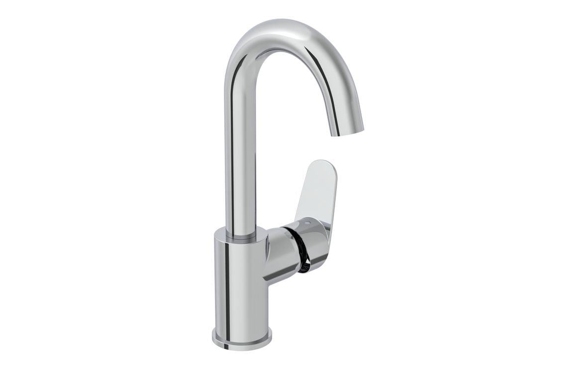 VitrA Flow Round Swivel Basin Mixer - Chrome