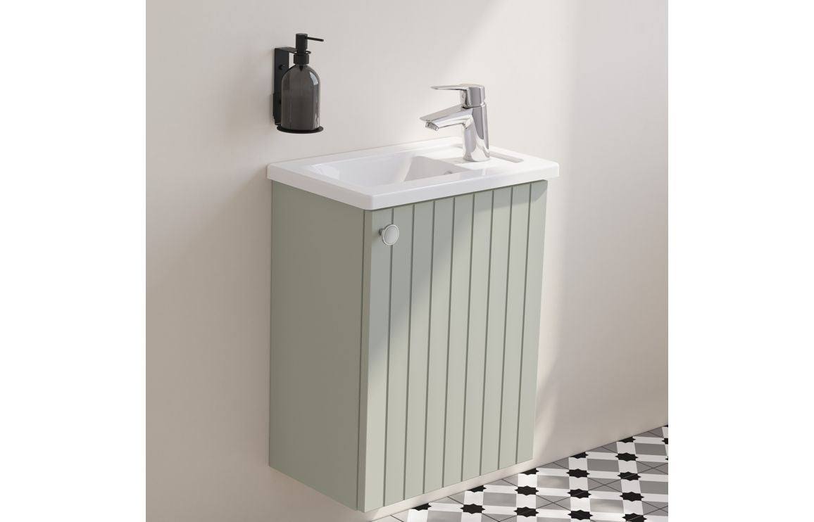 VitrA Root Groove 40cm 1 Door Wall Hung Slim Washbasin Unit - Matt White, Matt Fjord Green, Matt Grey, Matt Dark Blue, Matt Graphite, Matt Light Grey,  Matt Retro Green