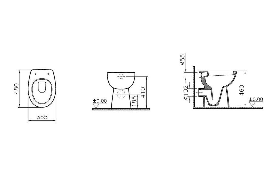 VitrA Conforma Accessible Back to Wall Pan Only - White