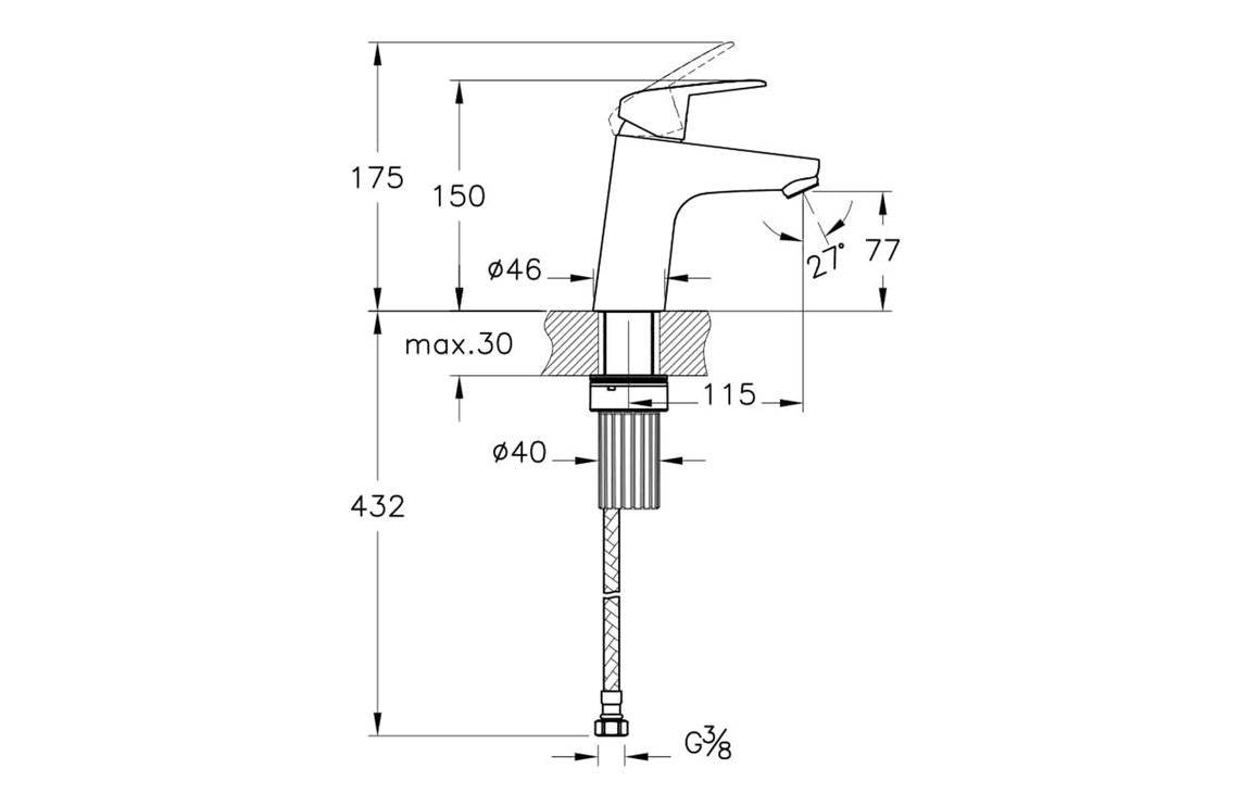 VitrA Flow Round Basin Mixer - Chrome