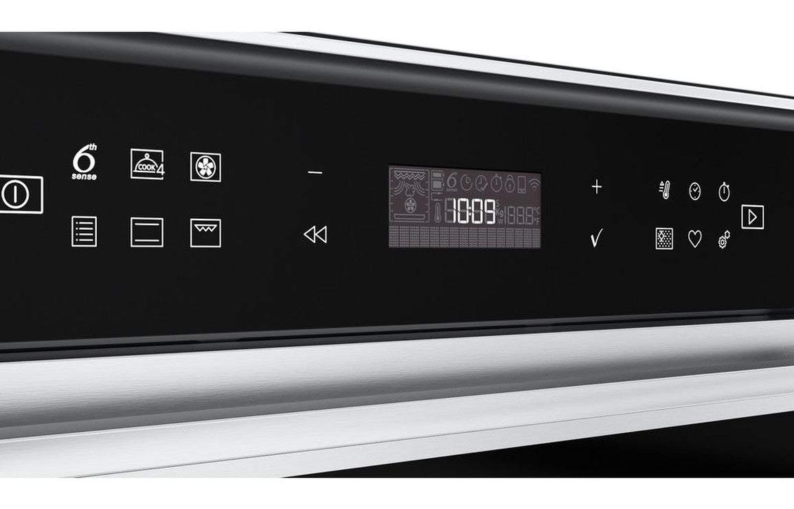 Whirlpool W7 OM4 4S1 P Single Pyrolytic Oven - Black & St/Steel