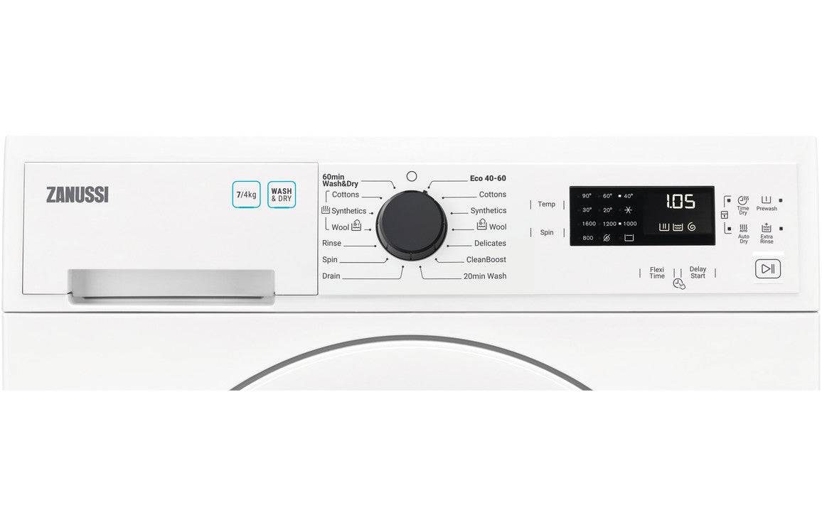 Zanussi ZWD76NB4PW F/S 7/4kg 1600prm Washer Dryer - White
