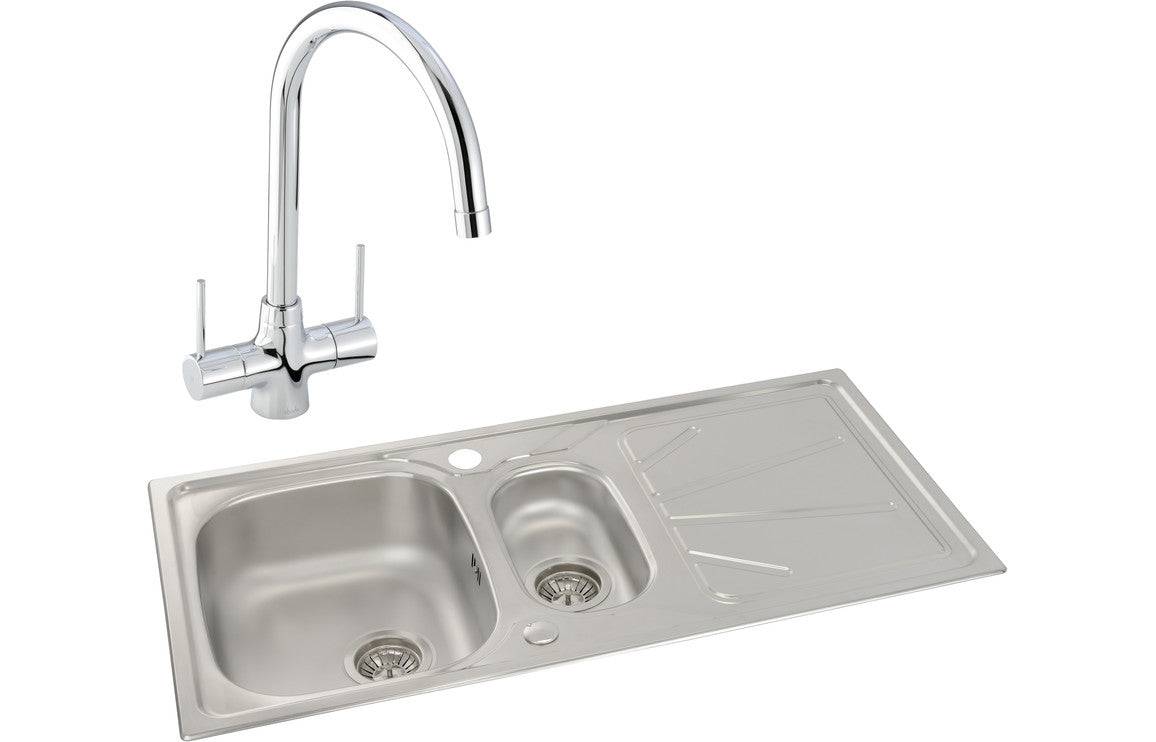Abode Trydent 1.5B Inset St/Steel Sink & Nexa Tap Pack