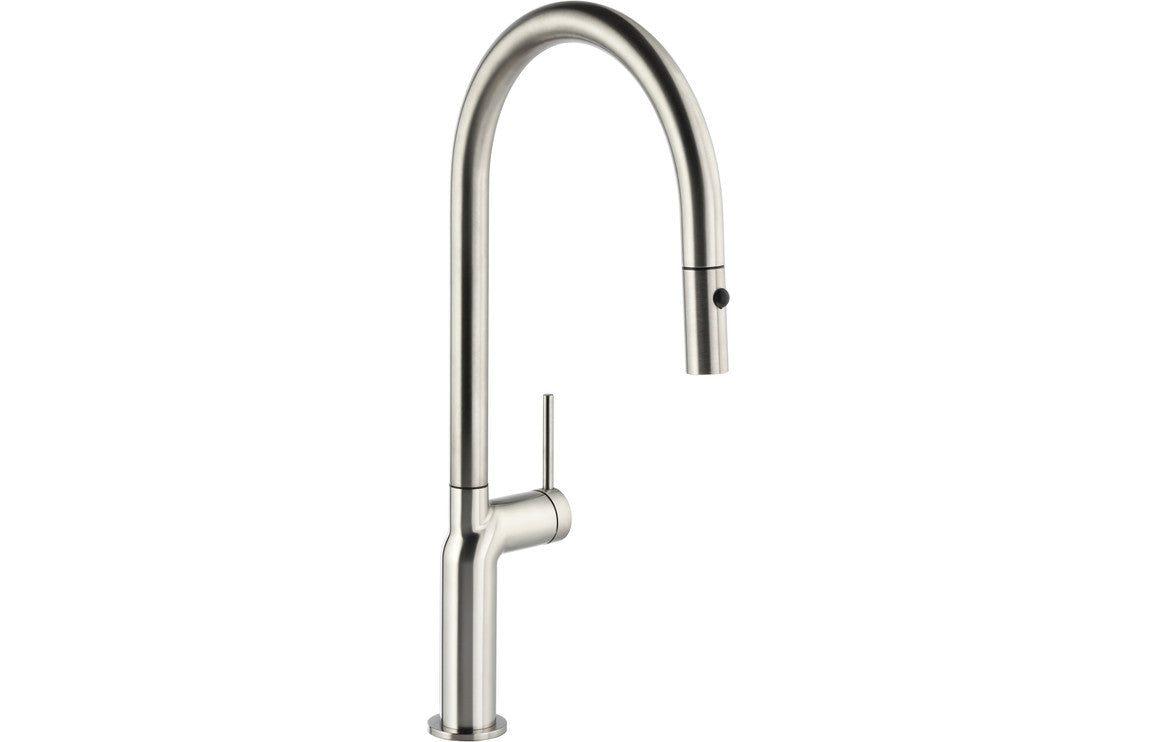 Abode Tubist Single Lever Mixer Tap w/Pull Out - Brushed Nickel