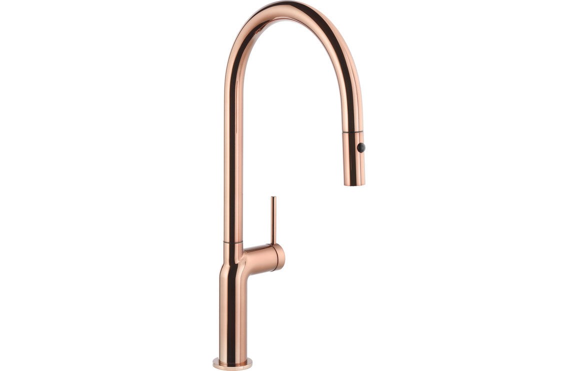 Abode Tubist Single Lever Mixer Tap w/Pull Out - Polished Copper