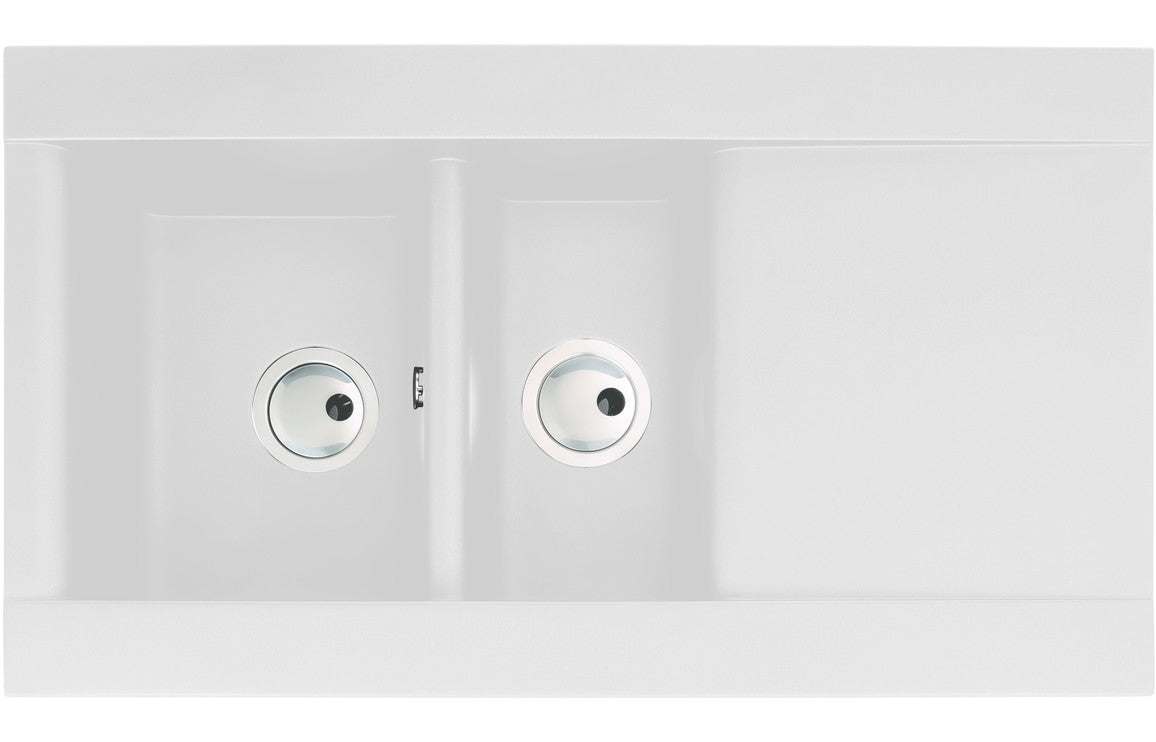 Abode Aspekt 1.5B & Drainer Granite Inset Sink - White