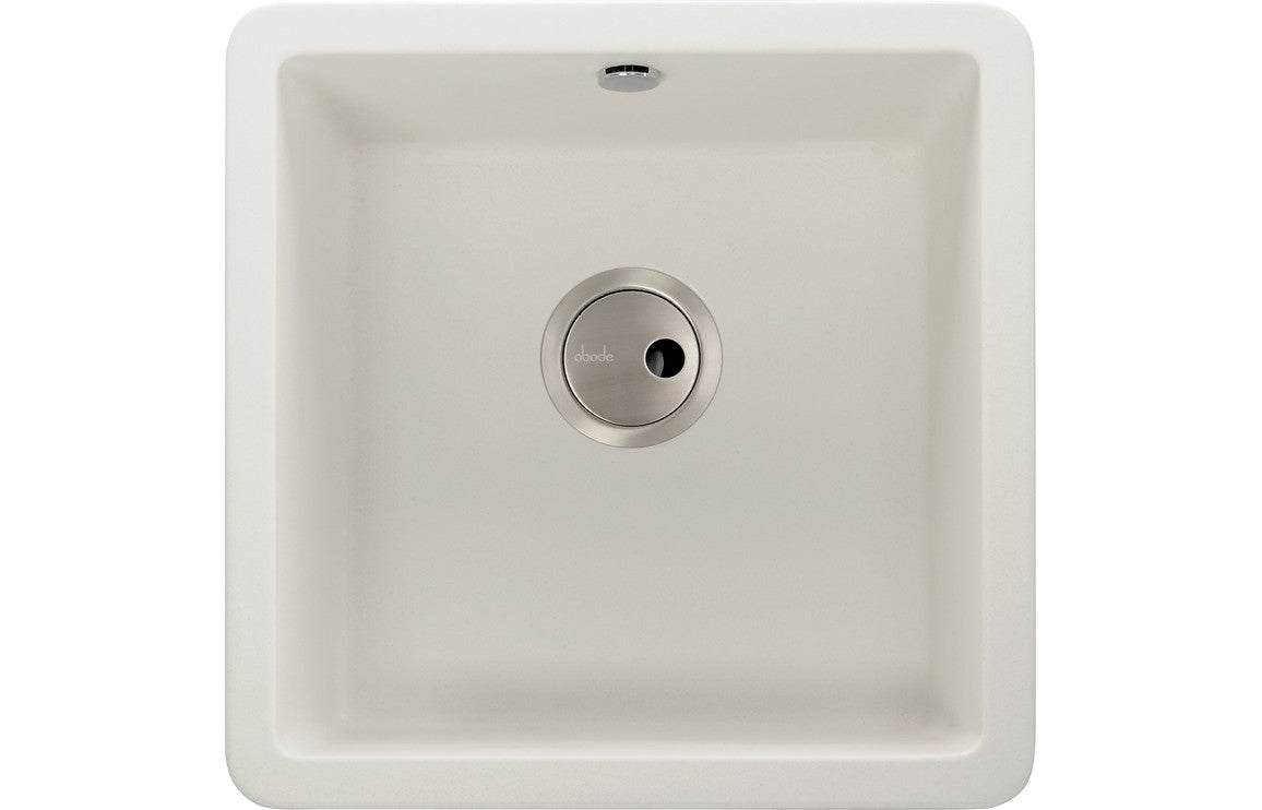 Abode Matrix Sq GR15 1B Granite Inset/Undermount Sink - White