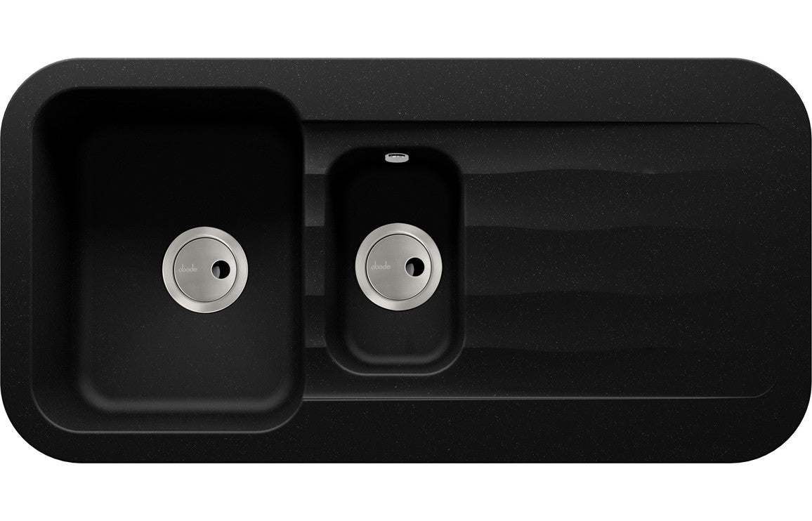 Abode Dune 1.5B & Drainer Granite Inset Sink - Black