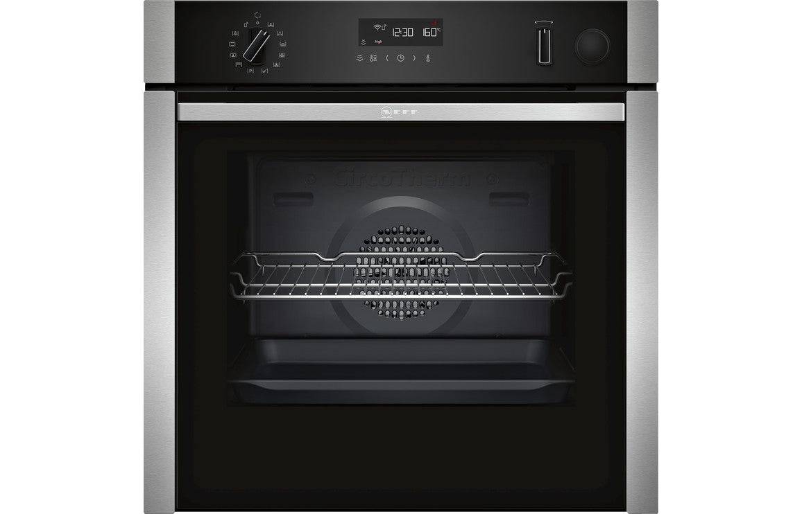 Neff N50 B3AVH4HH0B Single Slide & Hide Electric Oven w/Added Steam - St/Steel