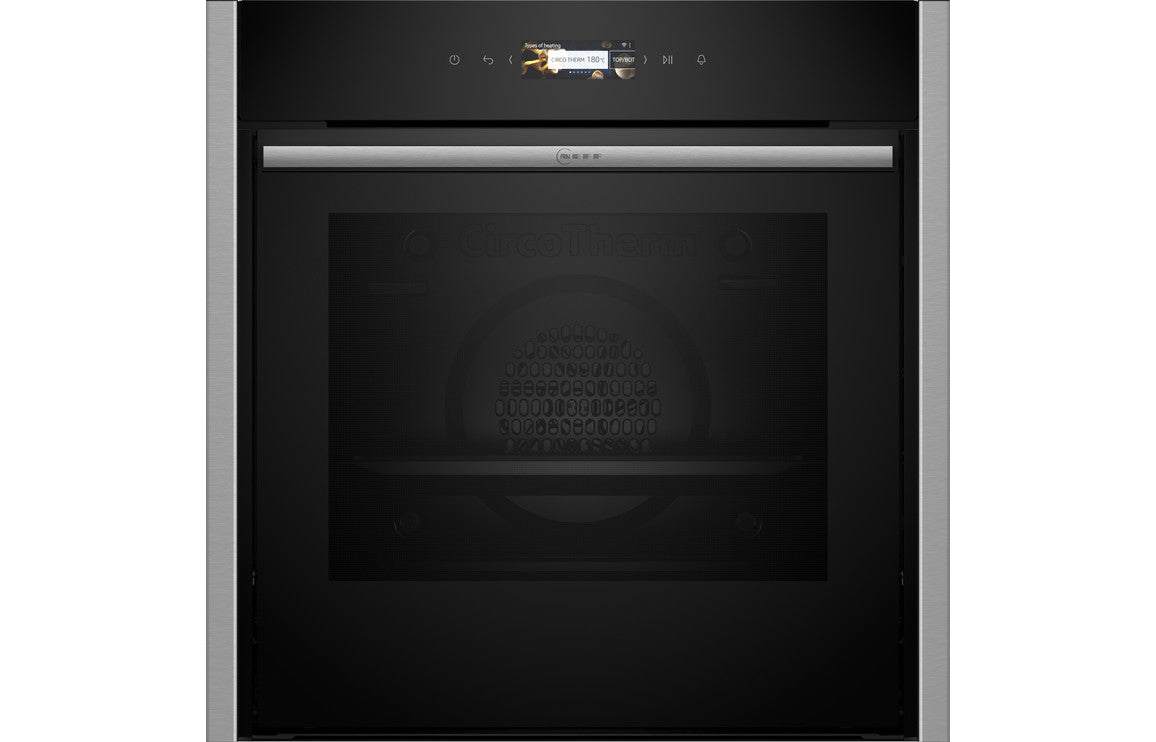 Neff N70 B54CR31N0B Single Slide & Hide Electric Oven - Black w/Steel Trim