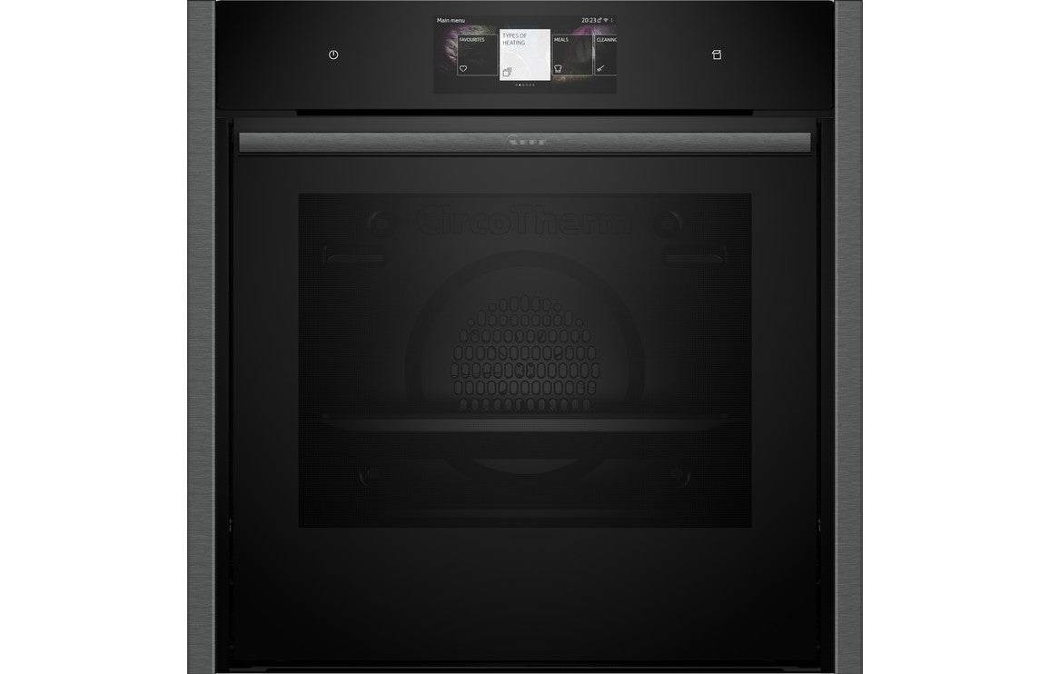 Neff N90 B64VT73G0B Single Slide & Hide Pyrolytic Oven w/Steam - Black w/Graphite Trim