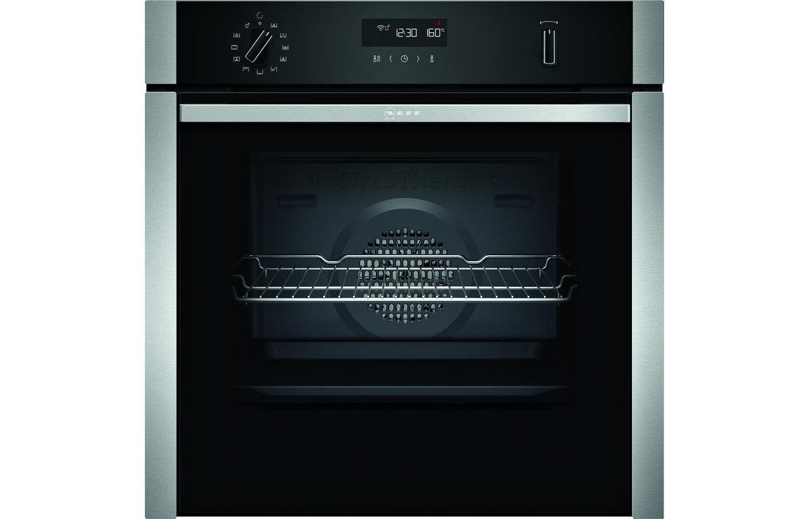 Neff N50 B6ACH7HH0B Single Slide & Hide Pyrolytic Oven - St/Steel