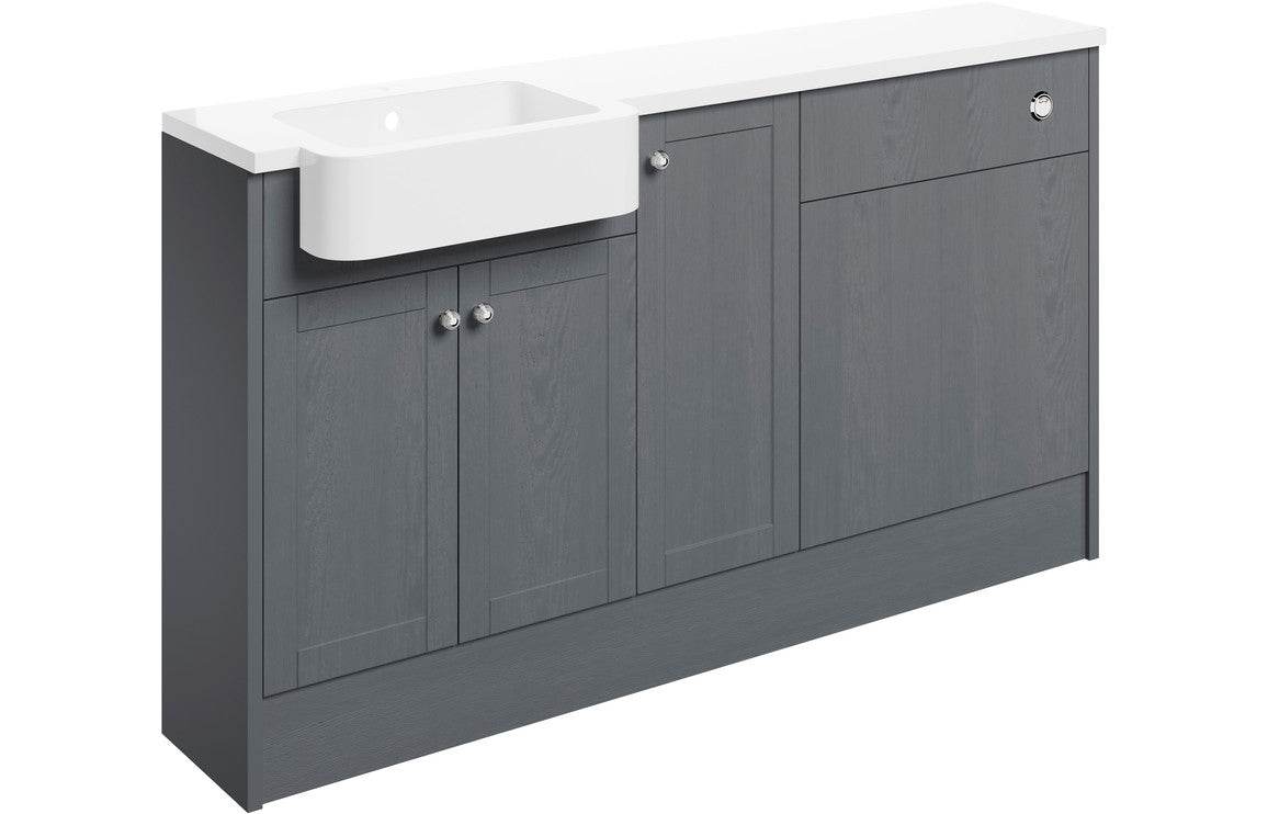 Benita 1542mm Basin WC & 1 Door Unit Pack (RH) - Grey Ash