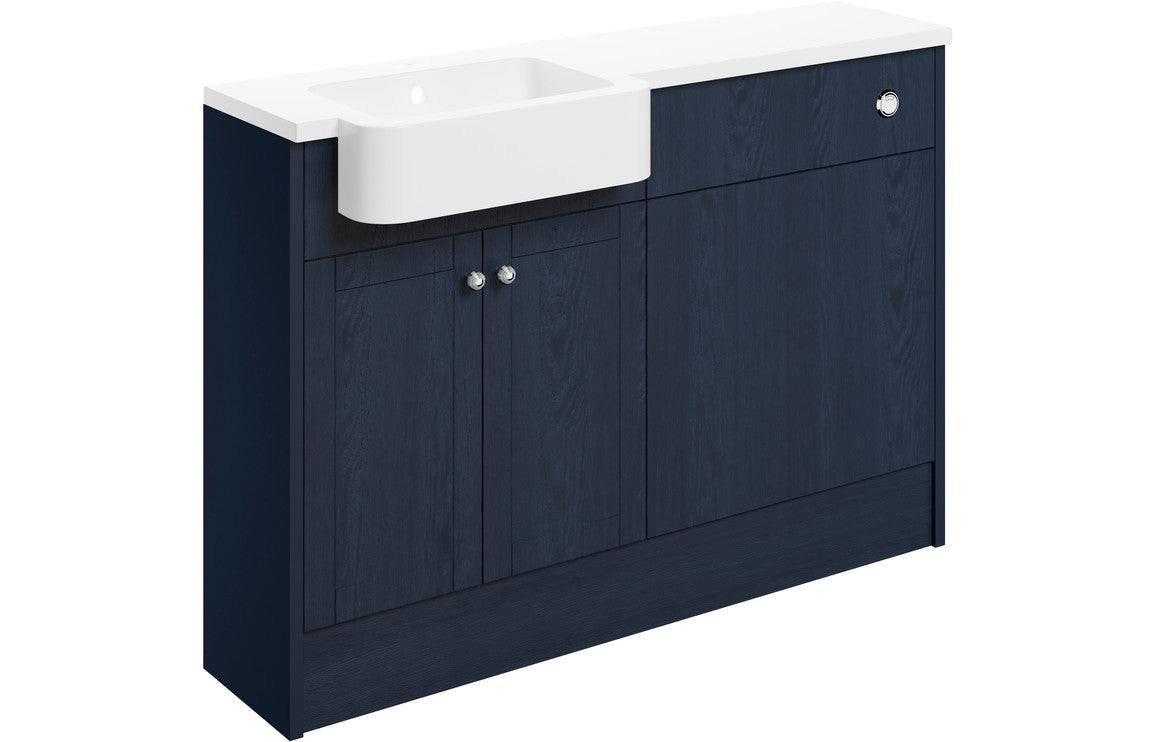 Benita 1242mm Basin & WC Unit Pack (LH) - Indigo Ash