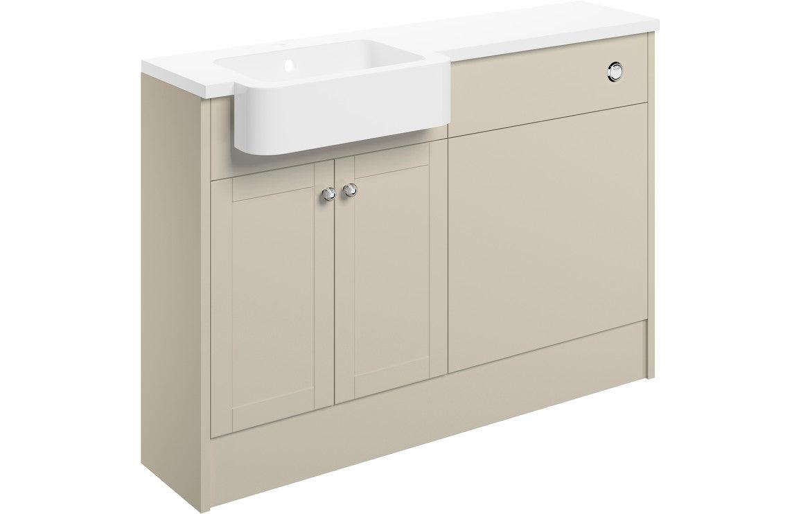 Benita 1242mm Basin & WC Unit Pack (LH) - Matt Latte