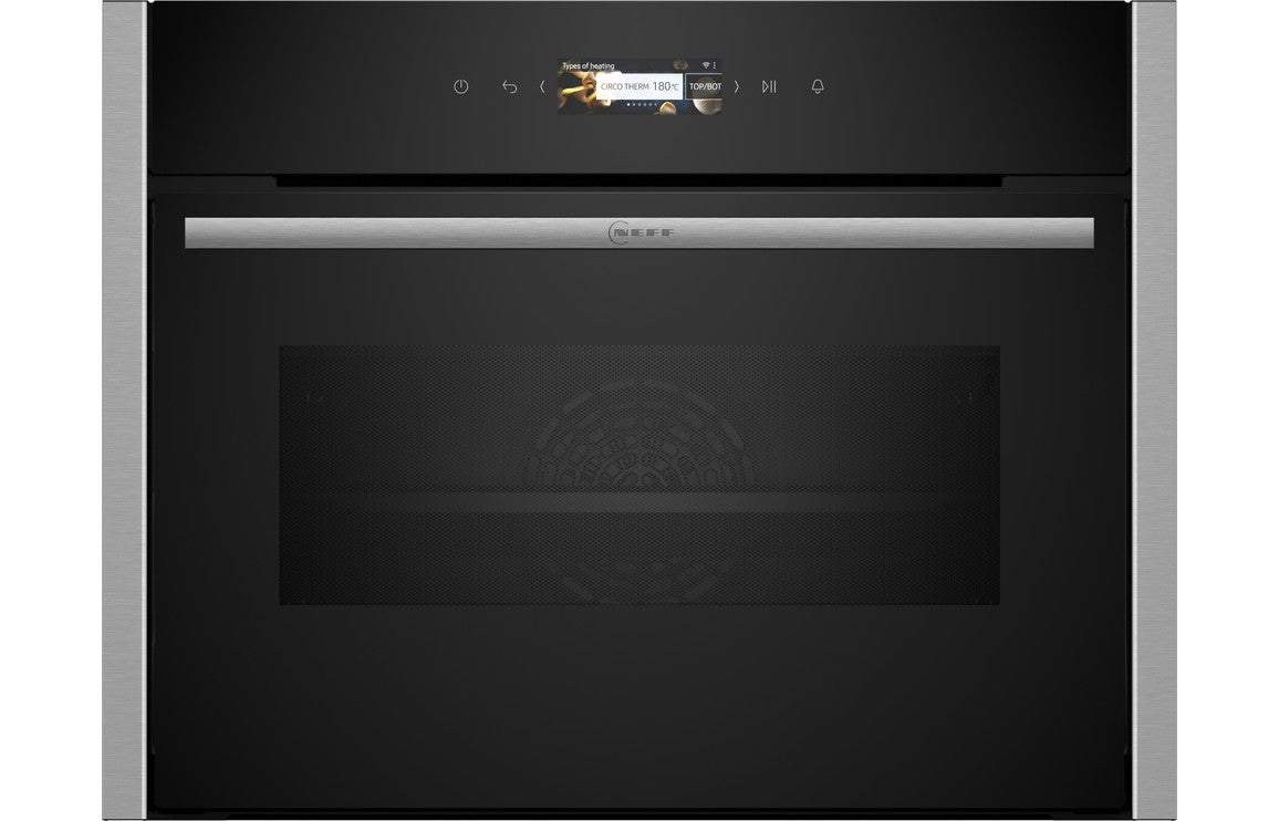 Neff N70 C24MR21N0B Compact Electric Oven & Microwave - Black w/Steel Trim