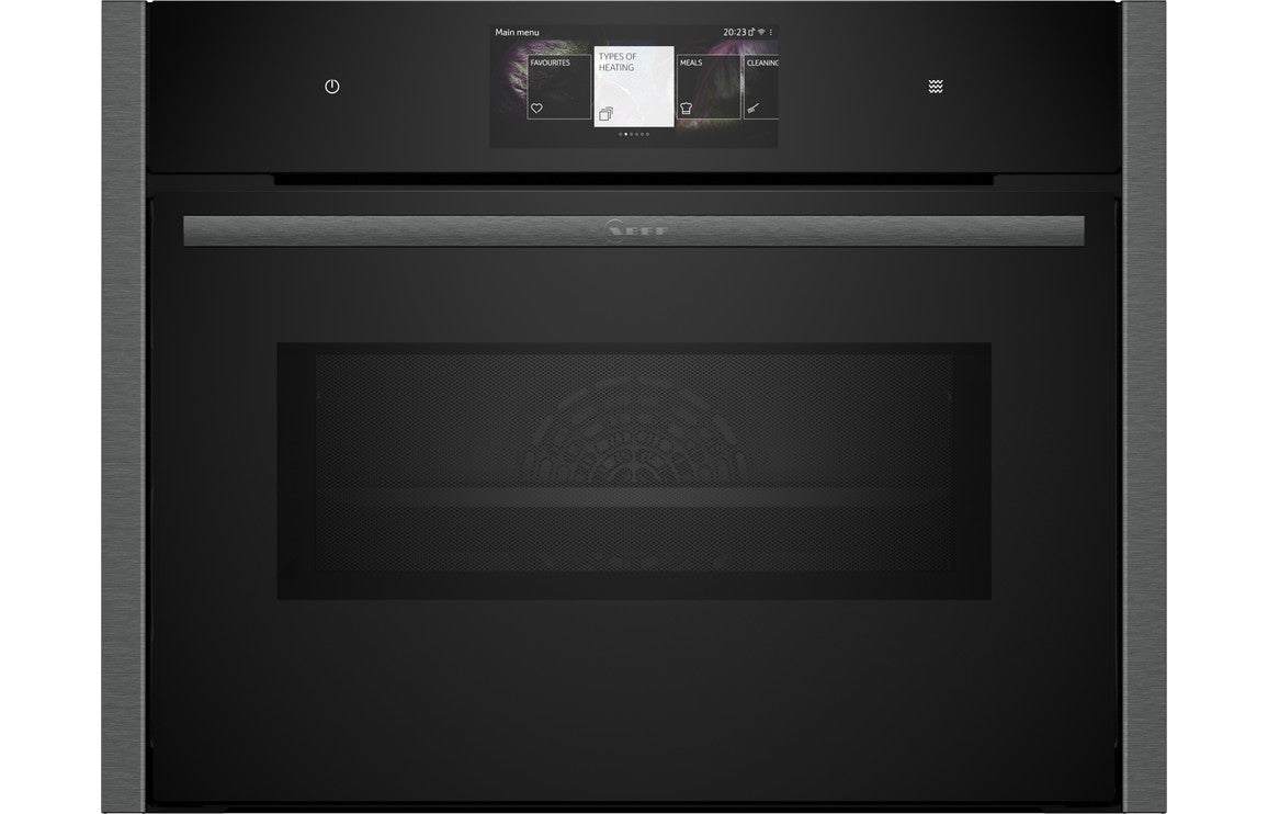 Neff N90 C24MT73G0B Compact Pyrolytic Oven & Microwave - Black w/Graphite Trim