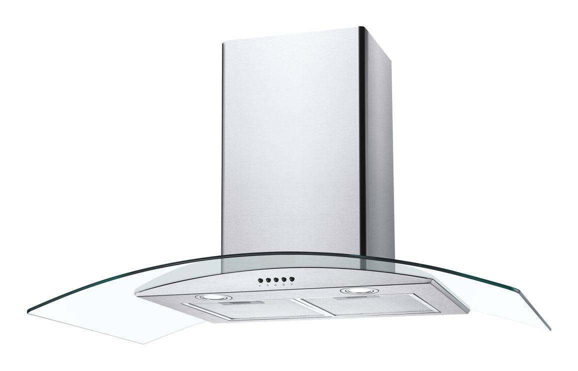 Candy CGM90NX/1 90cm Curved Glass Chimney Hood - St/Steel & Glass