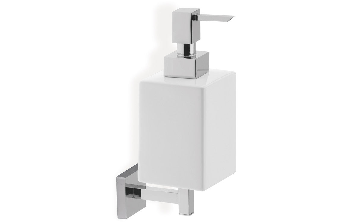 Lissi Wall Mounted Soap Dispenser - Chrome & White