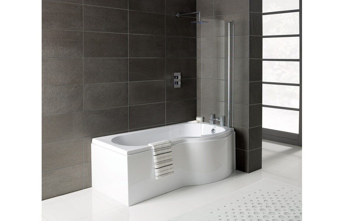 P-Shape 1700x700-850x410mm 0TH Shower Bath Panel & Screen (RH)