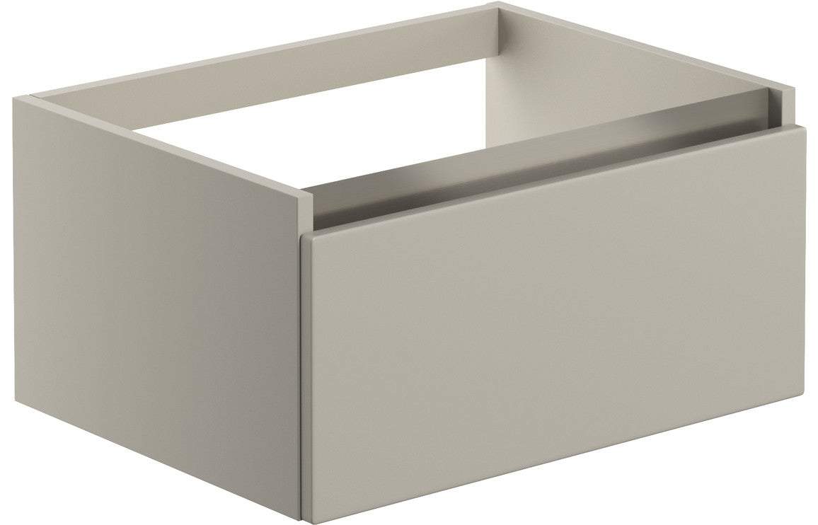Carino 600mm 1 Drawer Wall Hung Basin Unit (No Top) - Matt Latte