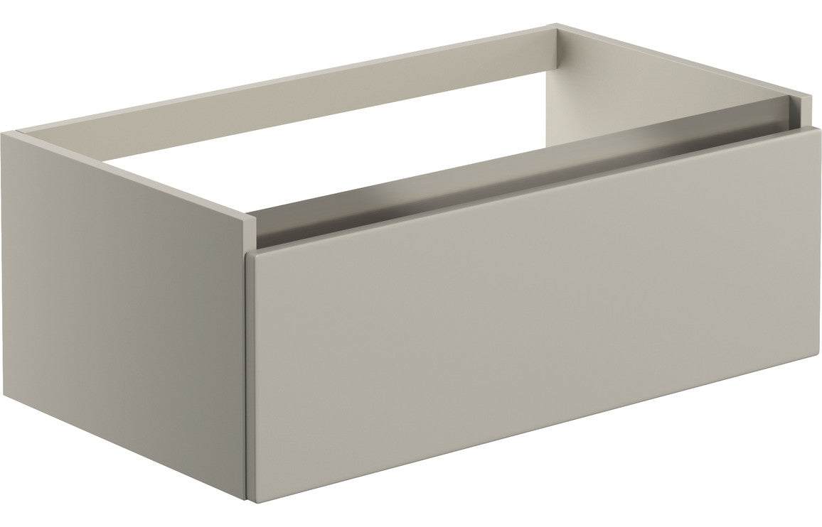 Carino 800mm 1 Drawer Wall Hung Basin Unit (No Top) - Matt Latte