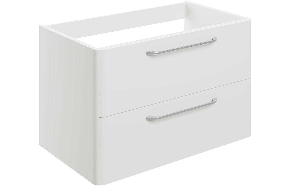 Gatsby 794mm 2 Drawer Wall Unit (exc. Basin) - White Gloss