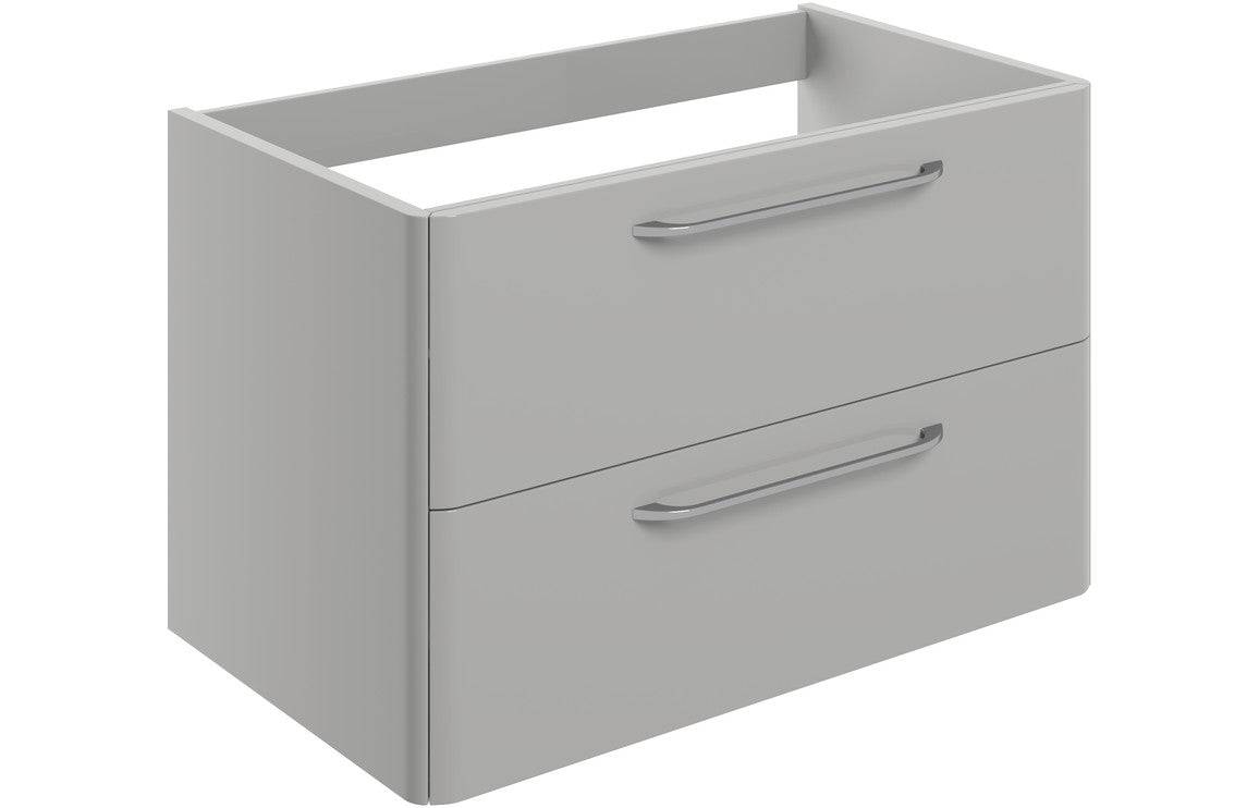 Gatsby 794mm 2 Drawer Wall Unit (exc. Basin) - Grey Gloss