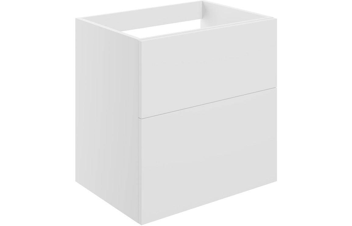 Statement 590mm Wall Hung 2 Drawer Basin Unit (No Top) - Matt White