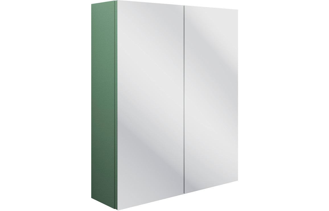 Benita 600mm 2 Door Mirrored Wall Unit - Matt Sage Green