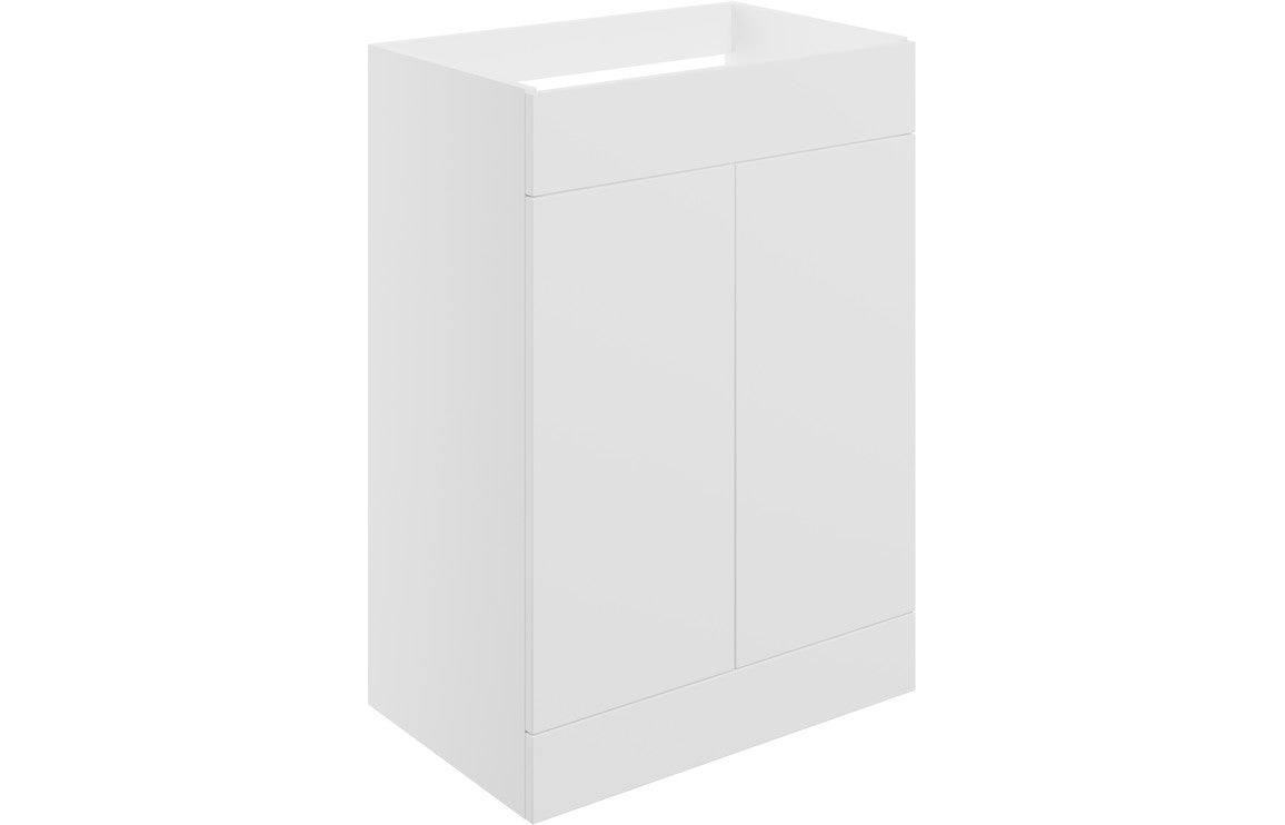 Statement 590mm Floor Standing 2 Door Basin Unit (No Top) - Matt White