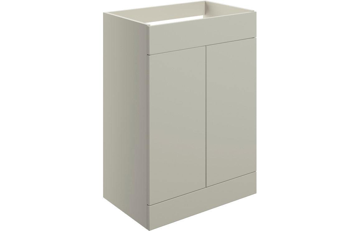 Statement 590mm Floor Standing 2 Door Basin Unit (No Top) - Matt Latte