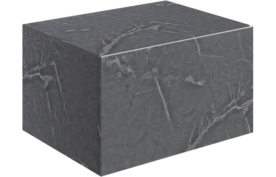 Natural 600mm Wall Hung Storage Drawer - Grey Marble