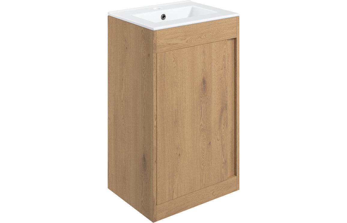 Elements 510mm Floor Standing Unit Inc. Basin - Seville Oak