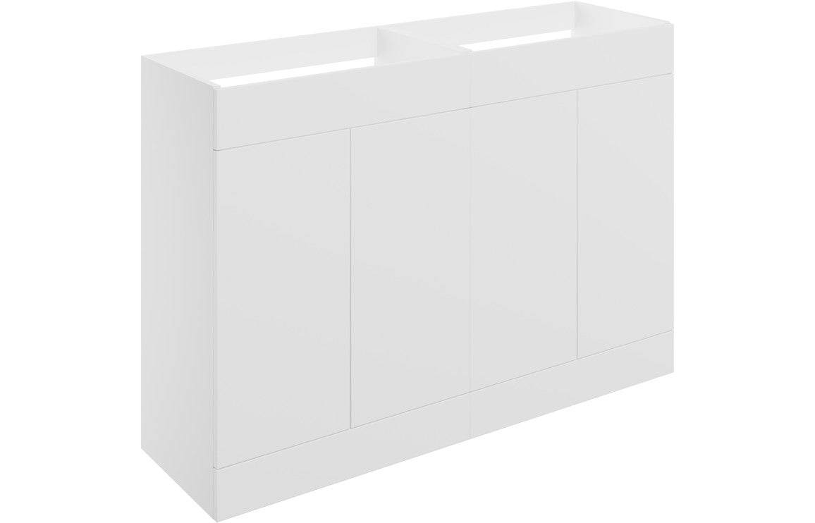 Statement 1180mm Floor Standing 4 Door Basin Unit (No Top) - Matt White