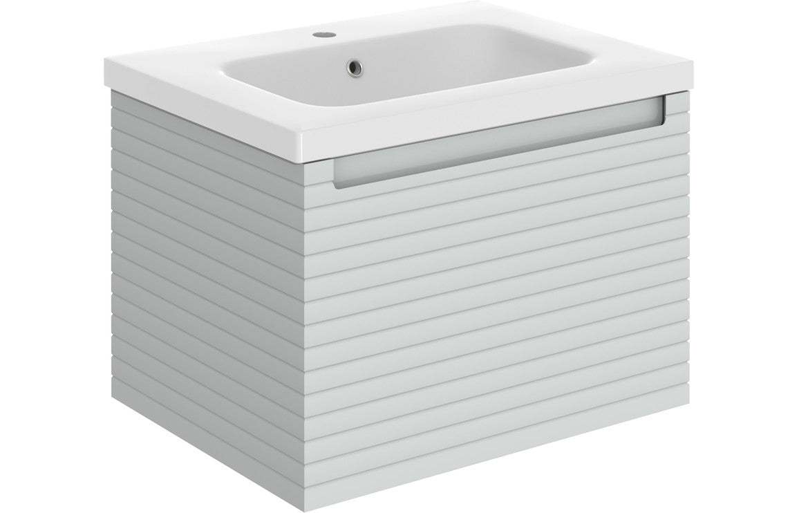 Align 615mm Wall Hung 1 Drawer Basin Unit & Basin - Matt Mineral Grey