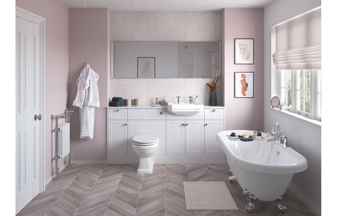 Benita 2400mm Plinth - Satin White Ash