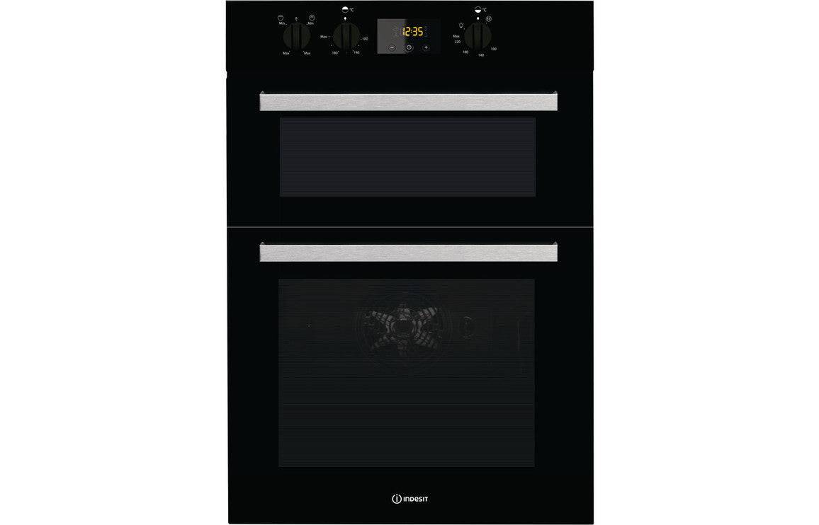 Indesit IDD 6340 BL Double Electric Oven - Black