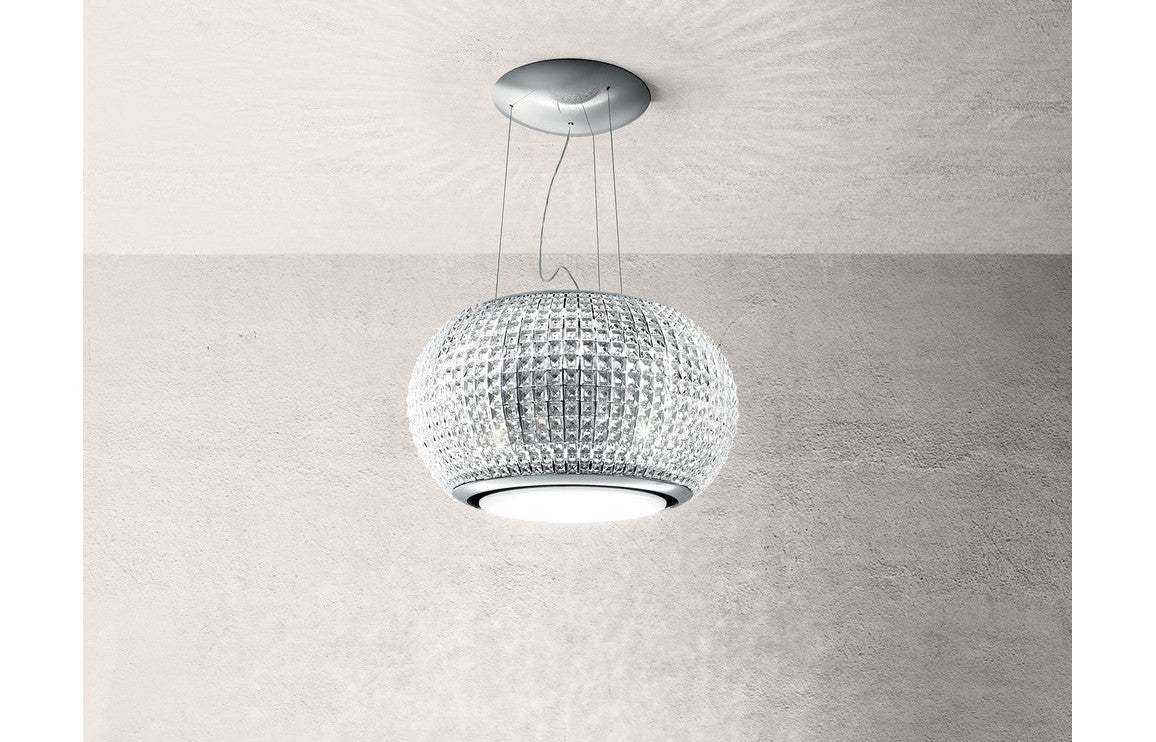 Elica Interstellar 67cm Suspended Hood - Clear Crystal, Black Crystal